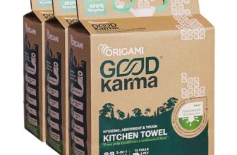 Origami Good Karma 2 Ply Kitchen Tissue Paper Roll – Pack Of 6 (75 Pulls Per Roll, 450 Sheets)
