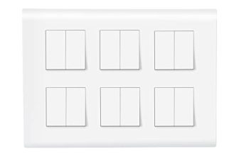 Wipro Northwest (Nowa) Switch Combo Of 12M Plate + 6A Switch X12T, White (Kit 15)