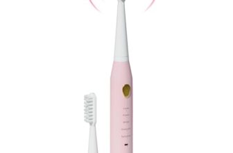Lifelong Rechargeable Toothbrush For Adults – Smart Brush With 5 Cleaning Modes & Smart Auto Shut-Off – Waterproof Electronic Toothbrush With 2 Electric Heads, 500Mah Long-Lasting Battery (Pink, Lldc135)