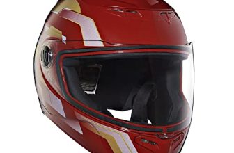 Royal Enfield Tpex Full Face Camo Mlg Riding Helmet With Clear Visor Gloss Red, Size: M( 57-58Cm) With High Density Expanded Polystyrene Liner For Better Impact Absorption