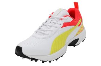 Puma Mens Cricket Active White-Red Blast-Nrgy Yellow Cricket Shoe – 7 Uk (10735203)