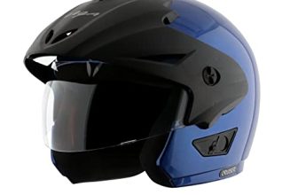Vega Cruiser Isi Certified Lightweight & Compact With Peak Open Face Helmet For Men And Women With Clear Visor(Blue, Size:M)