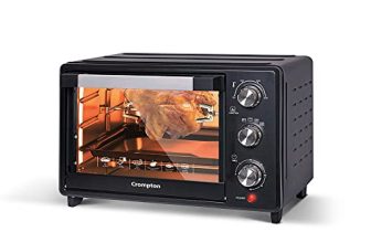 Crompton Tandoori Magic 25 Ltr Oven Toaster Grill (Otg) With Motorissed Rotisserie & Convection, With Even Heat Distribution | Free Mitten