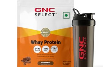 Gnc Whey With Free Shaker | 2.2 Lbs (1Kg) | Chocolate | Digestive Enzyme For Better Digestion |24 Gm Protein| Faster Muscle Recovery | Boosts Strength & Endurance | Zero Added Sugar | Builds Lean Muscles | Formulated In Usa | Imported