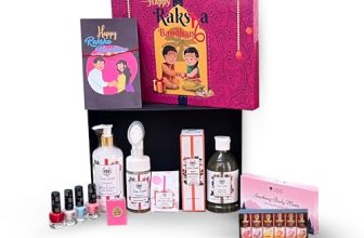 Rakhi Gift Hamper – Sage Apothecary Personal Care Gift Box (Pack Of 10) – Body Mist -6, Face Wash, Body Lotion, Body Wash, 4 Nail Polish, Sun Screen & Blush It Up Rakhi Hamper Gift