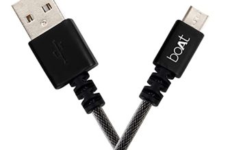 Boat Micro Usb 500 Tangle-Free, Sturdy Micro Usb Cable With 2.4A Fast Charging & 480Mbps Data Transmission, 10000+ Bends Lifespan & Extended 1.5M Length Black)
