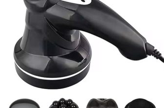 Expertomind Electric Handheld Full Body Massager With 3 Massage Heads & Variable Speed Settings For Pain Relief And Relaxation, Back, Leg & Foot, Black