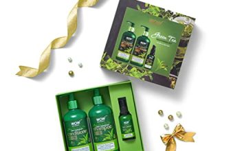 Wow Skin Science Green Tea Restoring Gift Kit For Men & Women | Premium Luxury Gift Set | Rakhi Gift Kit For Him & Her | Skin & Hair Care | Shampoo, Conditioner, Face Serum | Combo Pack Of 3