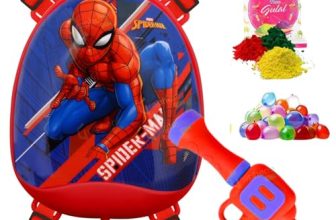 Graphene Spider Man Holi Pichkari Water Gun For Kids With 1 Pkt Herbal Gulal &100 Water Balloon 1.1 L Back Holding Water Tank Pichkari High Pressure Water Spray Pistol Gun Isi Approved
