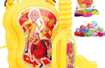 Graphene Motu Patlu Holi Tank Pichkari Water Gun 500 Ml High Pressure Long Throw Water Spray Pistol With 1 Pkt Fruit Gulal 100 Water Balloons Backpack Holding For Kid (Isi Approved)