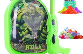 Graphene Hulk Holi Pichkari Superhero Water Gun For Kids Boy Girl 3.1L High Pressure Long Throw Backpack Dazzle Tank Adjustable Strap 100 Balloons 1Pkt Herbal Gulal Isi Approved Outdoor Summer Fun