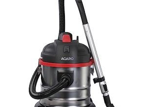 Agaro Ace Wet & Dry Vacuum Cleaner, 1600 Watts, 21.5 Kpa Suction Power, 21 Litres Tank Capacity, For Home Use, Blower Function, Washable 3L Dust Bag, Stainless Steel Body (Black/Red/Steel)