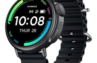 Hammer Active 3.0 1.39″ Round Calling Smart Watch For Men, Always On Display, Health Monitor, Ai Voice Assistant, Ip67 (Black Ocean Wave)