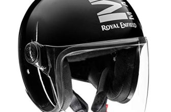 Royal Enfield Isi Certified Open Face Mlg Helmet With Clear Visor(Gloss Black-Size: M)
