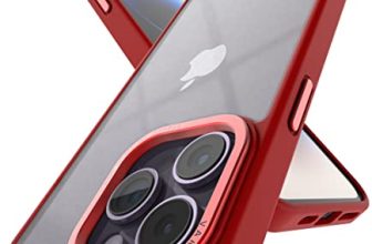 Vaku Luxos® Trans Armor For Iphone 14 Pro Max Cover Case, 6 Feet Drop, Metal Ring Camera Protection, Shockproof, Scratch Resistant, Slim, Compatible With Iphone 14 Pro Max Back Cover – Red