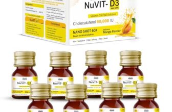 The Old Natural Nuvit D3 Vitamin D3 60000 Iu I Cholecalciferol Vitamin D3 Oil 60000 Iu Sugar Free Nano Shots I Once In A Week – 5Ml (Mango) (Pack Of 2)