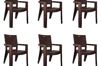 Cello Jordan Plastic High Back Armchair, Set Of 6(Rosewood Brown)