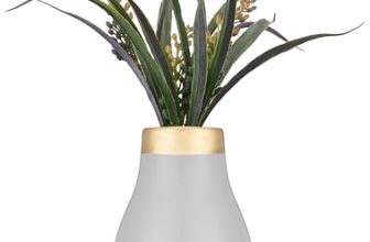 Amazon Brand – Solimo Flower Vase With Rust-Resistant Coating | Stylish And Easy-To-Clean Finish | Compact Design For Modern Décor | Bouquet Vase (Big) – Grey