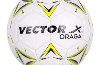 Vector X 32 Panel Oraga Embossed Pu Thermofused Indoor/Outdoor Futsal Football With Latyex Bladder, White-Yellow, Size 4, Suitable For Match And Training For Adut And Kids 10-14 Years