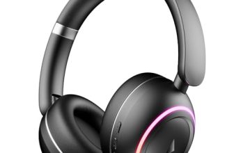 Boat Rockerz 480 W/Rgb Leds, 6 Light Modes, 40Mm Drivers, Beast Mode, 60Hrs Playback, Enx Tech, Bt V5.3, Adaptive Fit & Easy Access Controls, Bluetooth Headphones(Black Sabre)