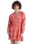 Only Women Printed Viscose Short Length Fit & Flare Pink A-Line Dress