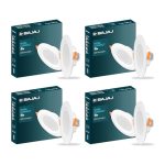 Bajaj Ivora Compact Downlight | 5W Led Downlight | For Smaller Spaces | Long Life Of 25000 Hours | Soothing Light (Cool Day Light, Pack Of 4)
