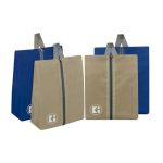 Kuber Industries Pack Of 4 Travel Organizer | Shoe Cover For Travel-Adventure | Toiletry Pouch With Zipper | Travel Shoe Carrying Bag | Multipurpose Storage Organizer Bag | Brown & Royal Blue