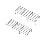 Stand Master Metal Black Color 24 Inches Rectangular Shape Long Flower Pot/Gamla Stand For Balcony Living Room Garden Pot Holder Stand (24 Inches Lps ) (Set Of 2)