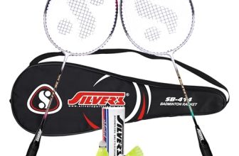 Silver’S Alloy Steel Sb-414 Badminton Kit (2 Racquets With Full Cover, 1 Box Shuttlecock Pack Of 3),Red