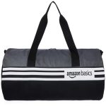 Amazon Basics Gym Trainer Sports Duffle Bag With Shoe Compartment| Water- Resistant| For Men/Women (Black- Grey)