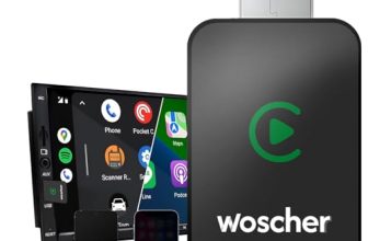 Woscher 2In1 Wireless Carplay Adapter And Wireless Android Auto Adapter For Car |Converts Wired To Wireless, Bluetooth Connectivity, Only For Cars With Oem Installed Wired Android Auto/Carplay (Black)