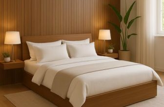 Matterhorn Engineered Wood Bed In Almond Beige – Queen Size (L1985 X W1560 X H300 Mm) | Platform Bed | Modern Wooden Bed For Bedroom, Durable & Stylish Design