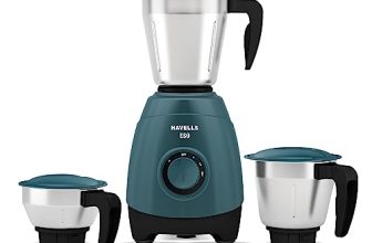Havells Eso 750 Watts 3 Jar Mixer Grinder | Rust Resistant 304Ss Blade | High Speed Mixie 21000 Rpm Motor| Heavy And Wider Mouth Ss Jars With Handle| 5 Year Motor Manufacturer Warranty (Teal)