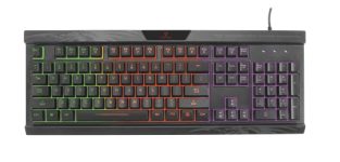 Vertux Gaming Keyboard, Professional Ergonomic Wired Usb Gaming Keyboard With Vibrant Rainbow Backlit, 26 Anti-Ghosting Keys, 12 Multimedia Shortcut Keys And 4 Backlit Modes, Amber