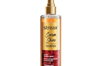 Streax Serum Shine Shampoo, 240 Ml For Frizzy And Dry Hair | Paraben-Free With Silicon Boosters & Vit B5 | Controls Frizz, For Smooth & Shiny Hair