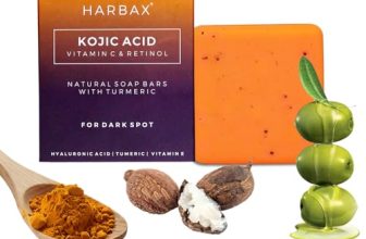 Harbax Soap Kojic Acid Soap (Pack Of 1 (100 Grm)) For Hyperpigmentation – With Glutathione, Collagen & Vitamin C – Natural Soap Bars With Turmeric – Original Japanese Complex For Dark Spot Correction
