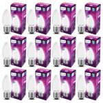 Philips 4-Watt 400-Lumen Frosted Candle E27 Base (Cool White, Pack Of 12) – Decorative, Ambience For Chandeliers, Wall Lights, Desk Lamps, Floor Lamps