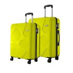 Safari Pentagon Pro 8 Wheels Set Of 2 (Cabin + Medium) Trolley Bags, Hard Case Polypropylene, 360º Wheeling Luggage For Men & Women, Suitcase For Travel, Trolley Bags For Travel, Green Lime