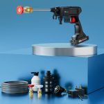 Gomechanic Cordless Pressure Washer | High Pressure Car Washer Pump For Cleaning & Bike Washing | Rechargeable With 5-In-1 Nozzle & 5M Hose Pipe | Versatile Use With Bucket, No Tap Required