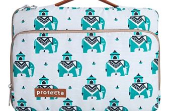 Protecta Oscar Waterproof 13 Inch Laptop Bag For Men & Women Ideal For Office & College Compatible With Macbook Air M1 A2337 And Macbook Pro A2338 & Other Slim 13″ Laptops – (Elephants Print)