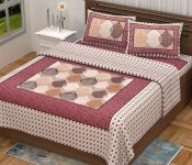 Cosito 144 Tc Cotton Double Jaipuri Prints Flat Bedsheet(Pack Of 1, Multicolor)