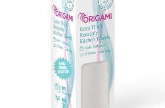 Origami Extra Thick Reusable & Washable Non-Woven Kitchen Towel | Lasts Up To 100 Uses | 25 Wipes Per Roll