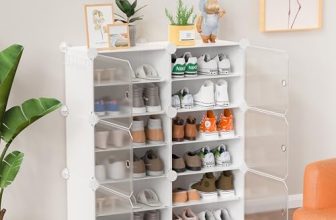 Homeland Design Your Heritage Shoe Rack – 12-White Organizer/Multi-Purpose Shelf Storage Cabinet Stand Expandable For Heels, Boots, Slippers Plastic Portable And Folding Shoe Rack (White, 12-Layer)