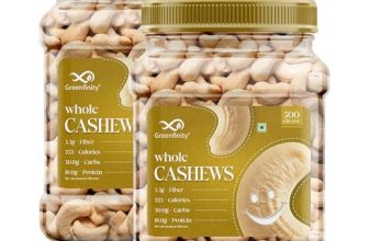 Greenfinity Premium Cashew Nuts 500G [500G X 2] – Grade – W320, Crunchy & Unsalted Whole Cashews | Rich In Protein & Fiber | Freshly Packed In Airtight Jar | Healthy Vegan Snack.
