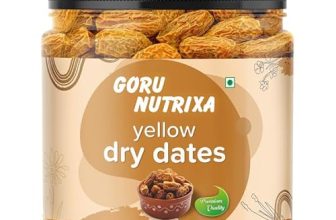 Goru Nutrixa Dried Dates Yellow 1Kg | Sukha Khajoor | Peela Khajoor | Kharik | Kharak | Kharek | Pila Chuara | Natural & Healthy Superfood Chhuara | Rich In Nutrients & Fiber