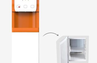 Bonkaso Hot, Cold And Normal Water Dispenser With Refrigerator Orange/White, 5L