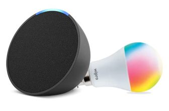 Echo Pop (Black) Smart Home Combo With Wipro 9W Led Smart Color Bulb