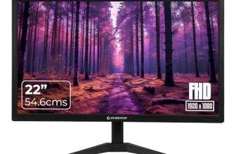 Zebster Gv222, 22 Inch (54.6Cm) Led Monitor, Dual Hdmi & Vga Input, Fhd 1920 X 1080, 250Nits Brightness, 300000:1 Dynamic Contrast Ratio, 16.7M Colors, 16:9 Aspect Ratio, Wall Mountable