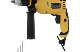 Amazon Basics Corded Variable Speed 550 W 13 Mm Reversible Power Hammer Drill Machine | High Power Impact Drilling | Forward & Reverse Modes | 20L X 6W X 26H Cm | Yellow