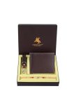 Rakhi Gift For Brother | Premium Gift Set For Rakshabandhan | Leather Brown Wallet, Keyring And Rakhi For Brother | Rakhi Gift For Bhai/Bhaiya